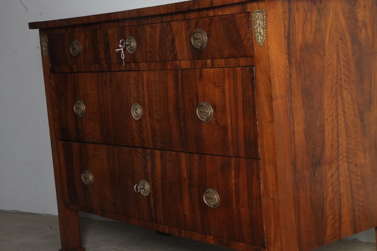 Empire solid poplar and walnut commode, early 19th century 10