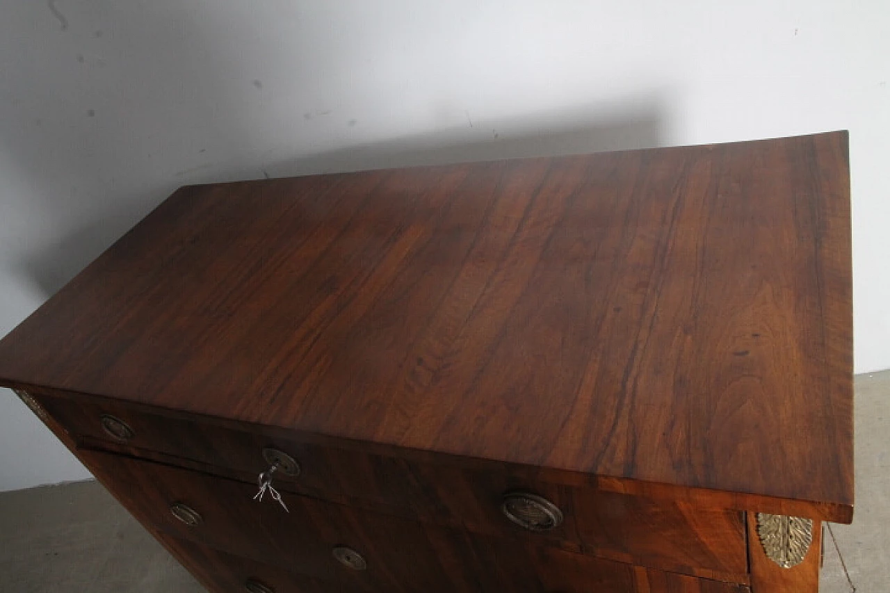 Empire solid poplar and walnut commode, early 19th century 12