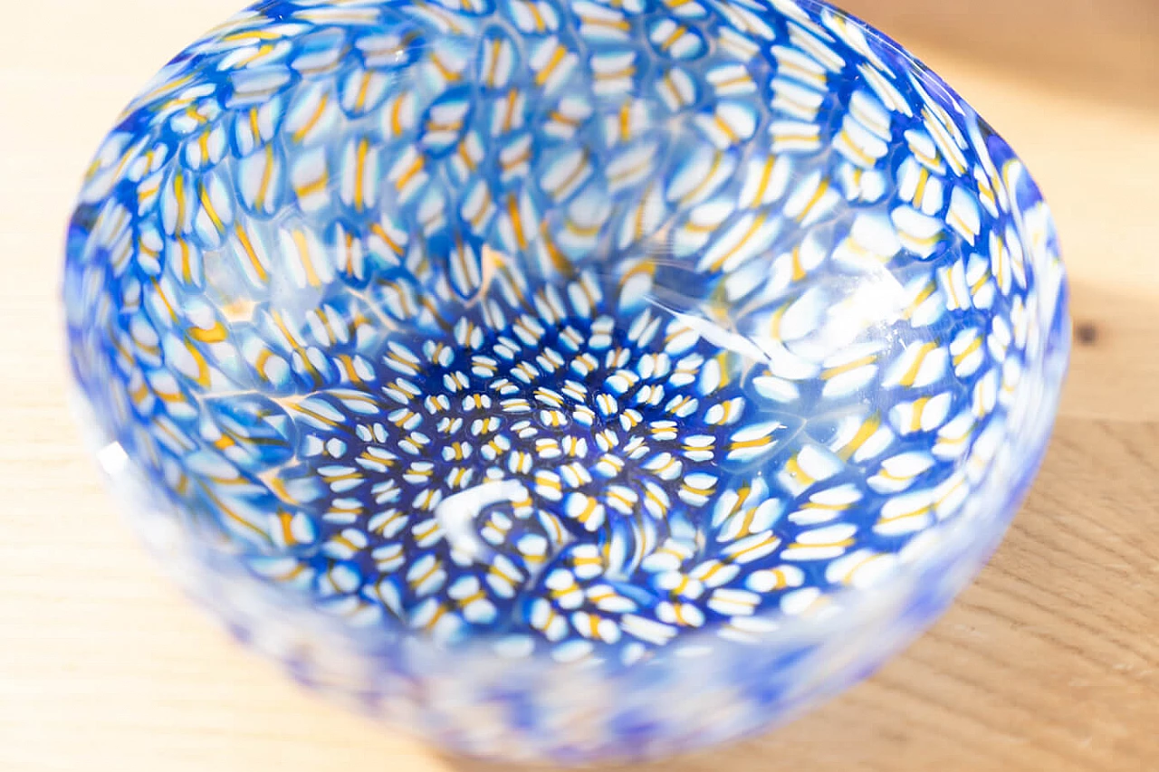 Glasses, bowls and table lamp in hand-painted Murano glass, 90s 1383422