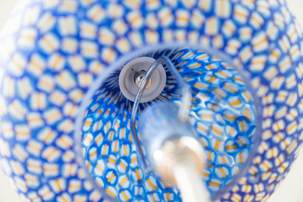 Glasses, bowls and table lamp in hand-painted Murano glass, 90s 1383424