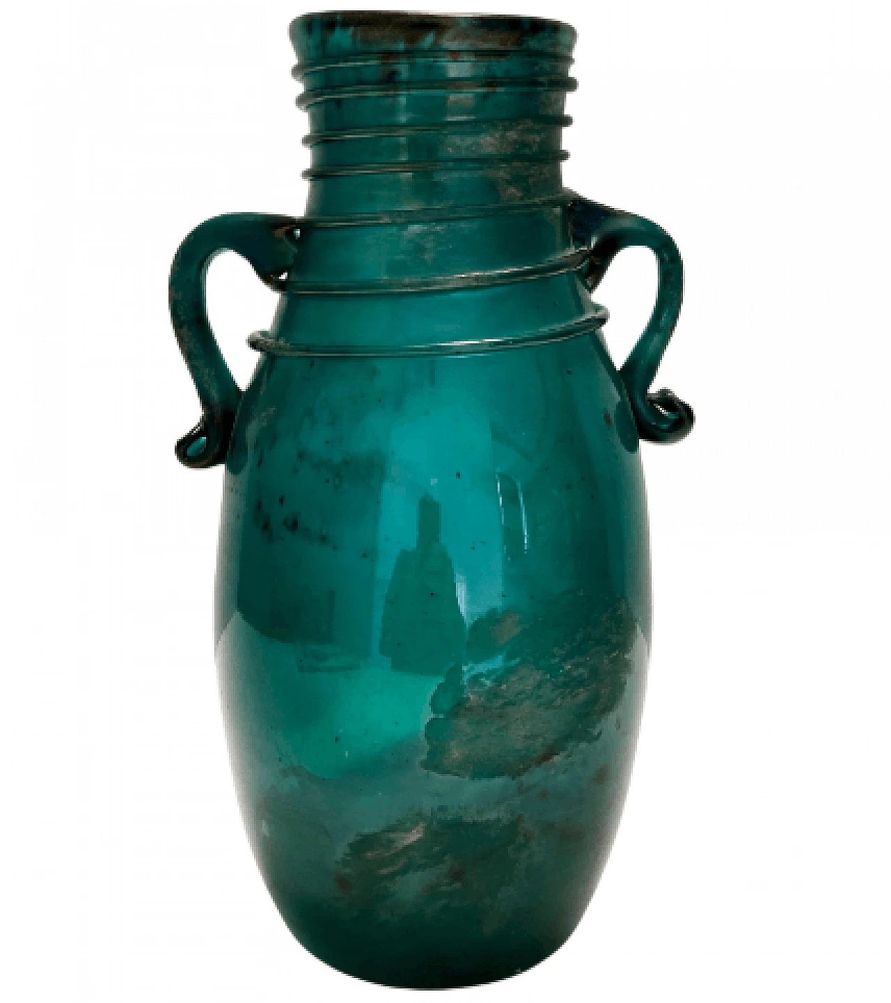 Vaso in vetro scavo attribuito a Seguso, anni '50 1