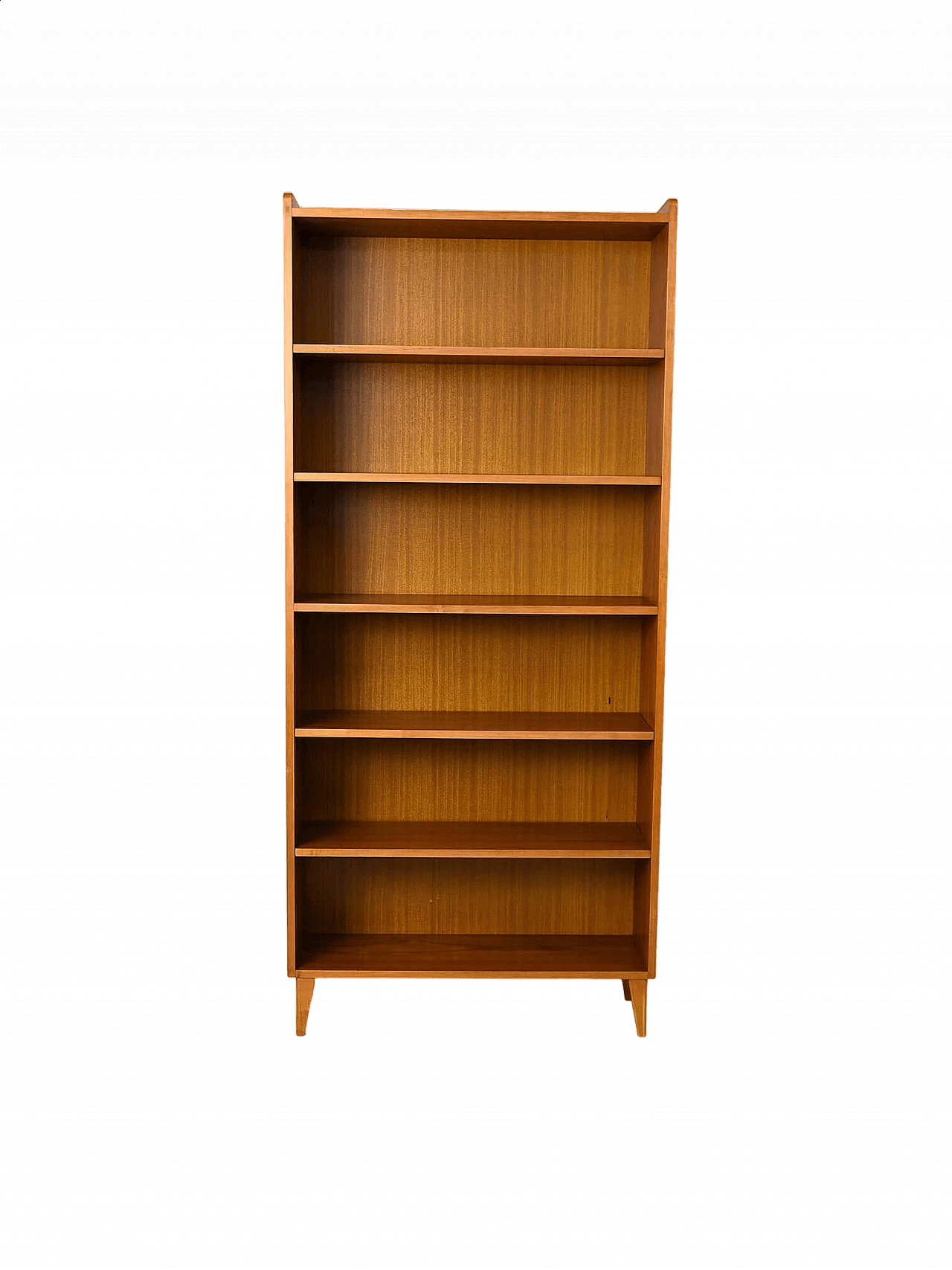 Scandinavian teak bookcase with tapered feet, 1960s 8