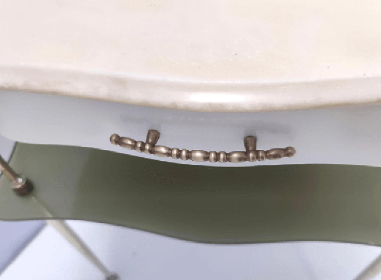 Pair of marble, brass, white beech and glass bedside tables, 1950s 8