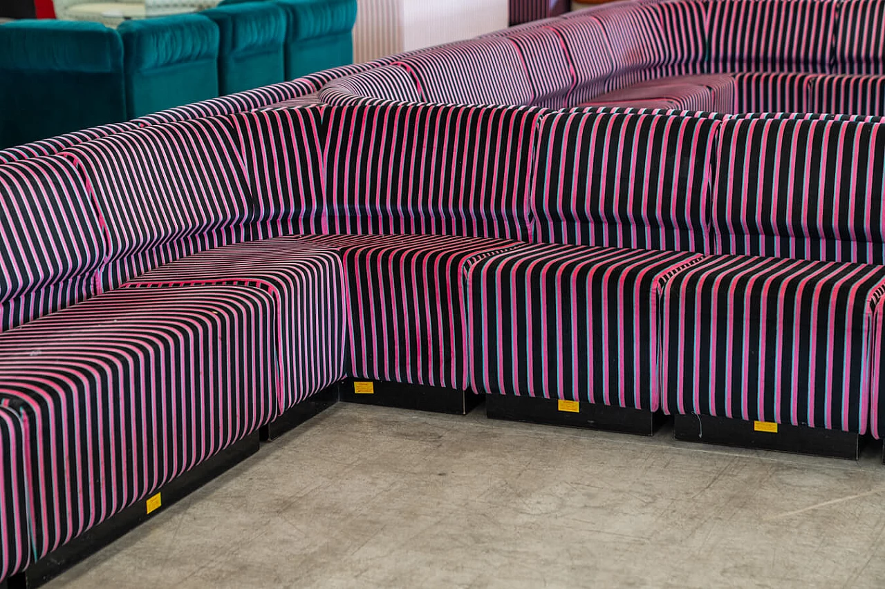 Striped fabric and plastic sofa with 13 modules by Cestari, 1990s 54