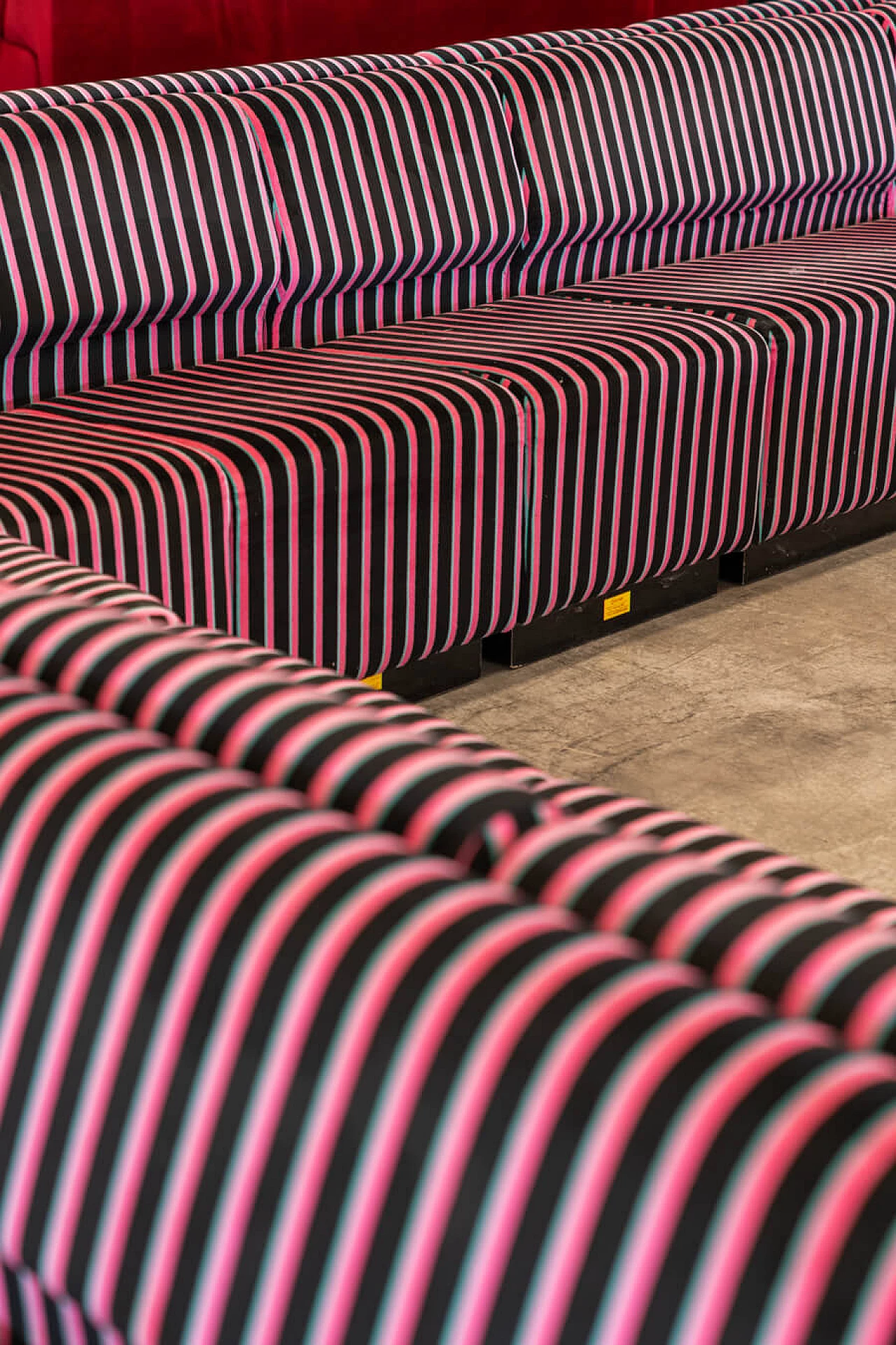 Striped fabric and plastic sofa with 13 modules by Cestari, 1990s 55