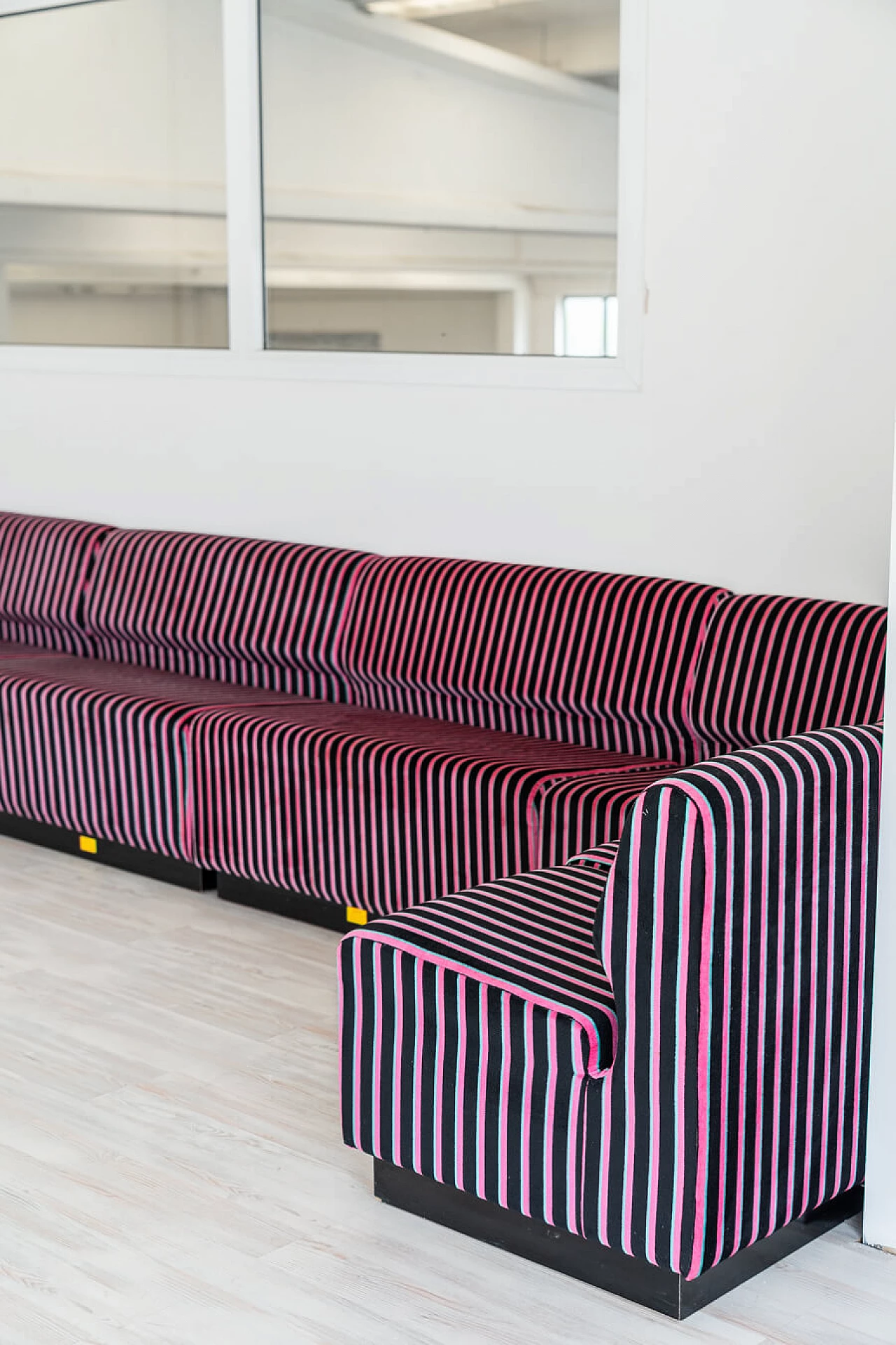 Striped fabric and plastic sofa with 13 modules by Cestari, 1990s 60