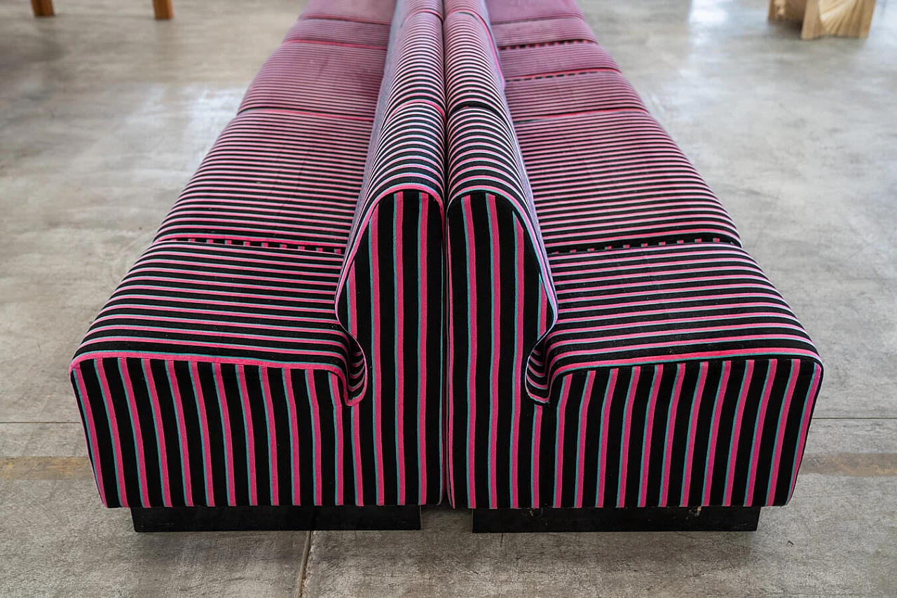 Striped fabric and plastic sofa with 13 modules by Cestari, 1990s 64