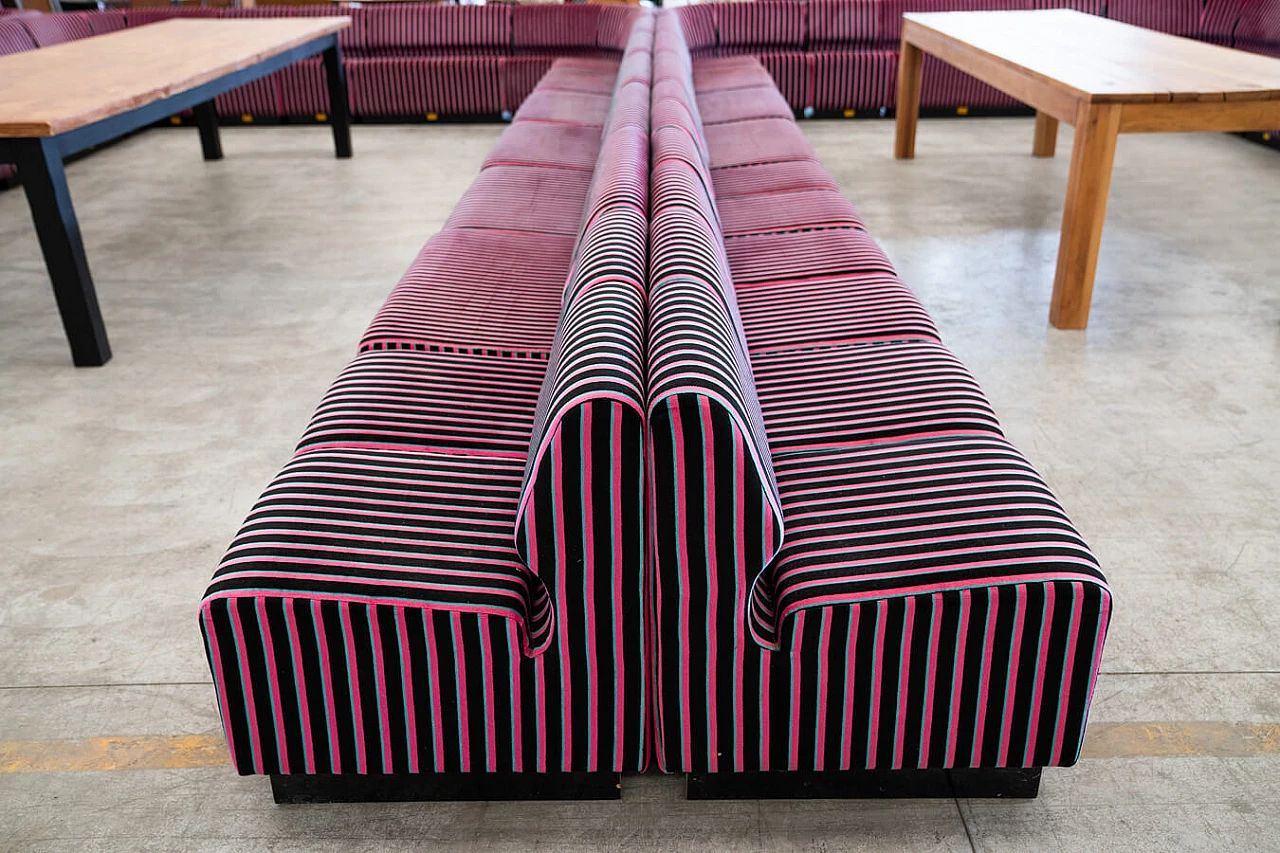 Striped fabric and plastic sofa with 13 modules by Cestari, 1990s 65