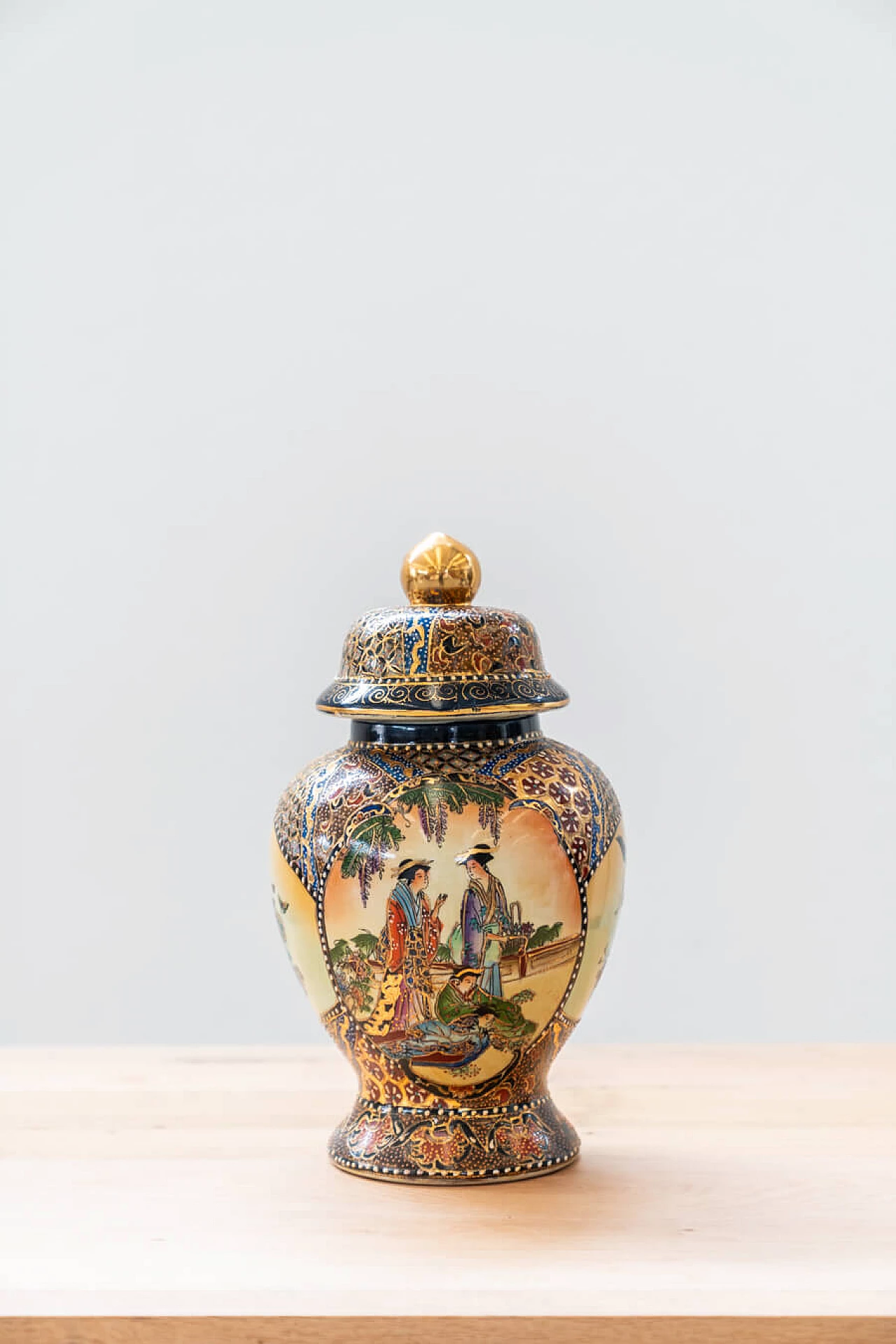 Hand-painted oriental ceramic vase, 1960s 1383536