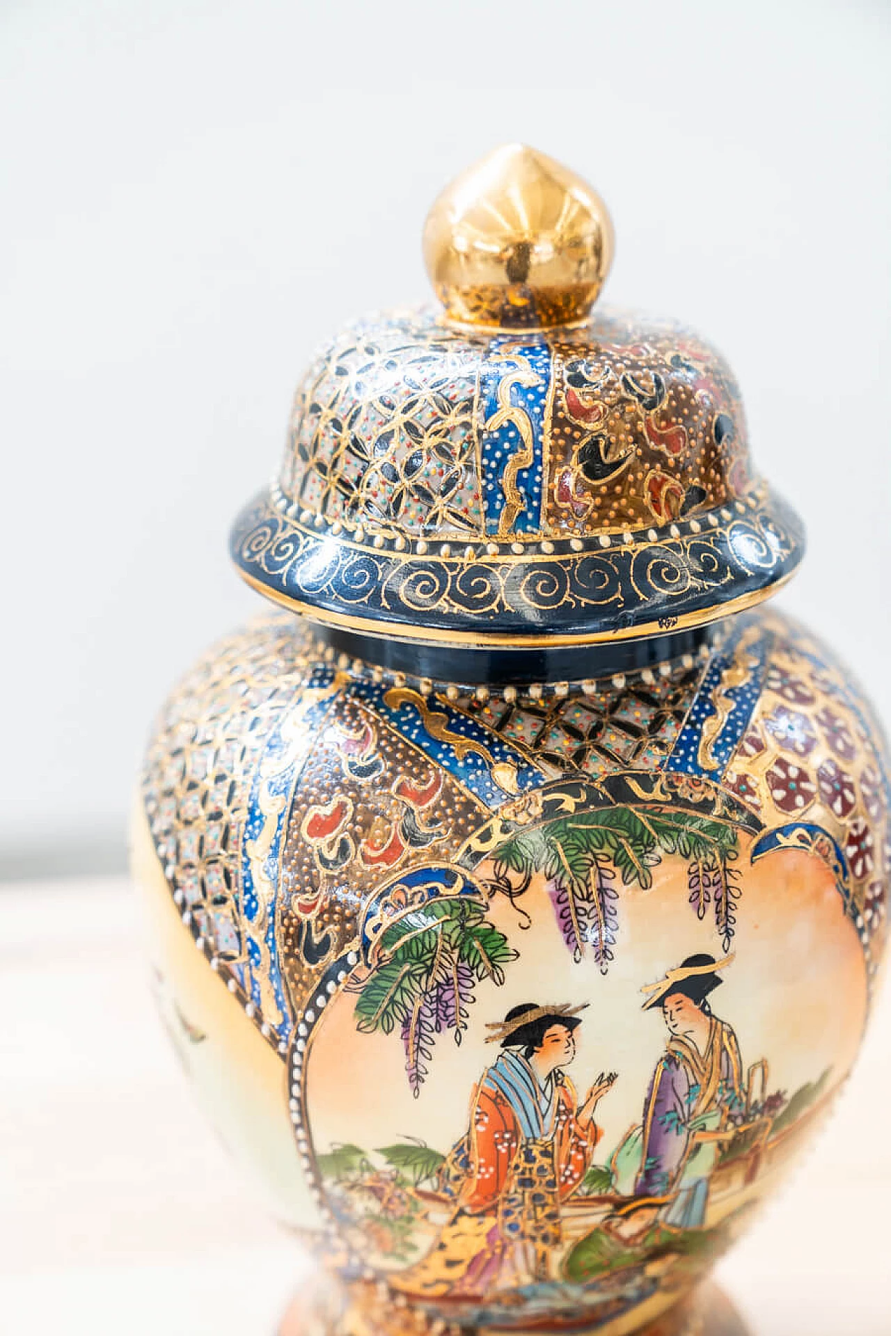 Hand-painted oriental ceramic vase, 1960s 1383537