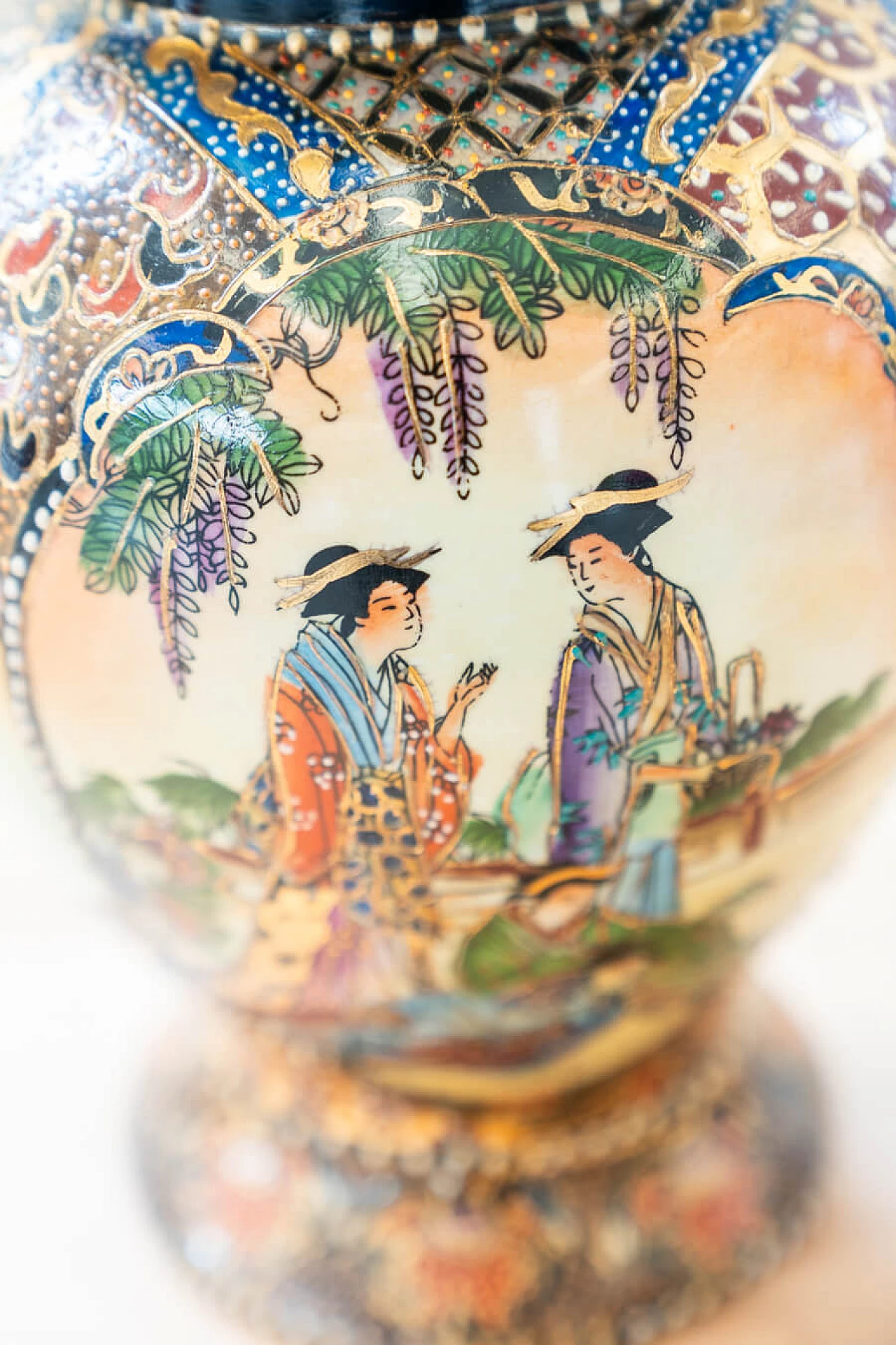 Hand-painted oriental ceramic vase, 1960s 1383540