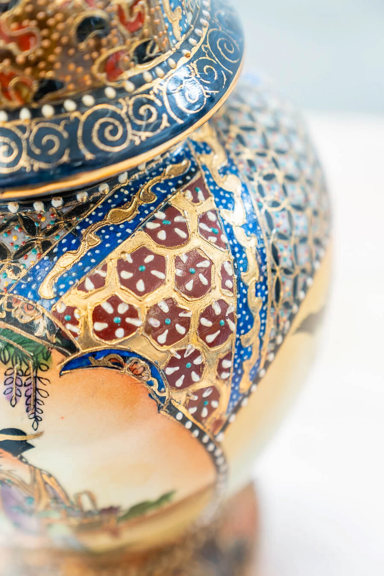 Hand-painted oriental ceramic vase, 1960s 1383541
