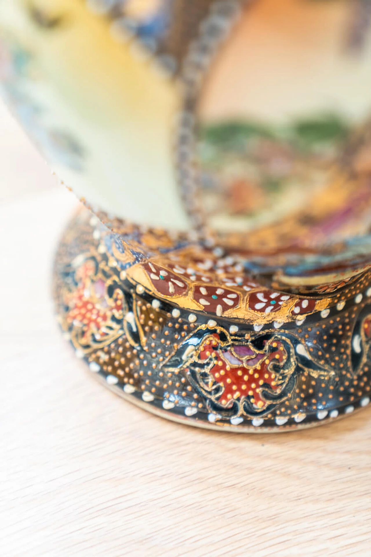 Hand-painted oriental ceramic vase, 1960s 1383545