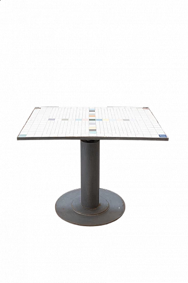 Table with tiled mosaic top and iron base, 1950s