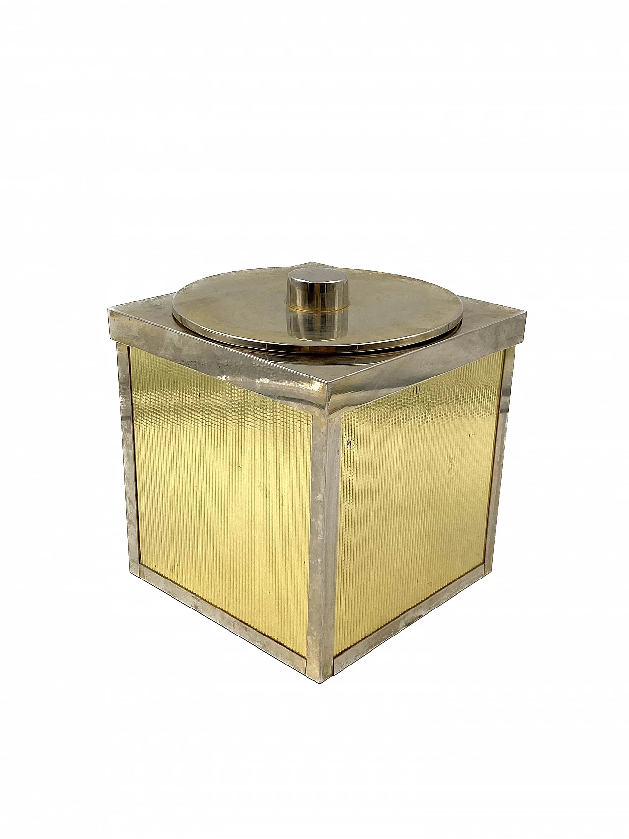 Hollywood Regency ice bucket in gilded metal, 1970s 1