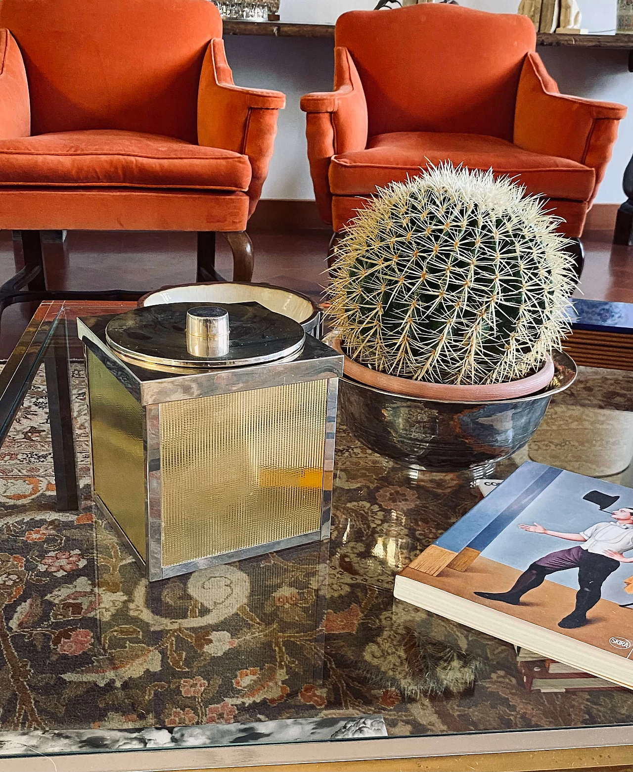 Hollywood Regency ice bucket in gilded metal, 1970s 6