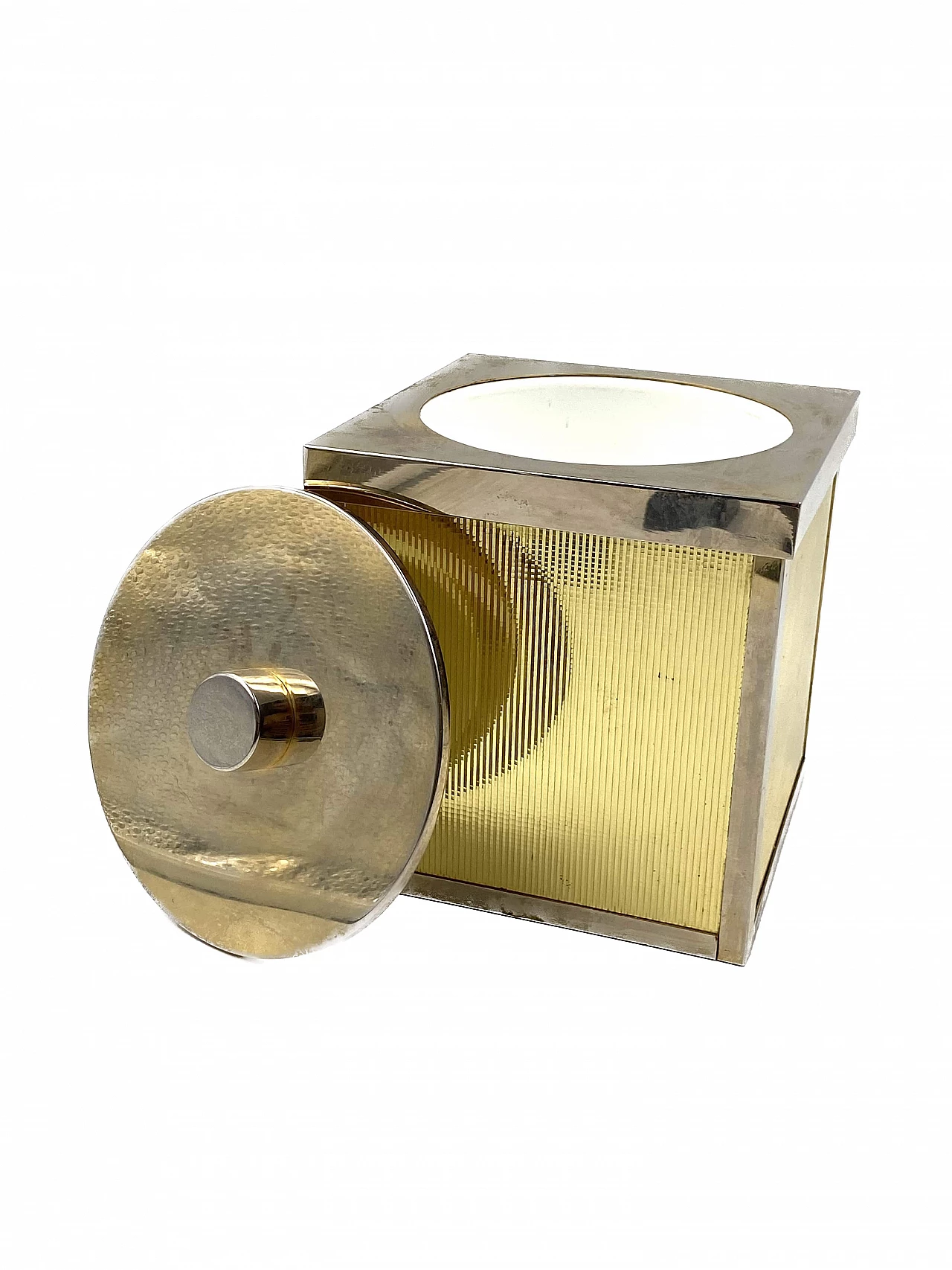 Hollywood Regency ice bucket in gilded metal, 1970s 15