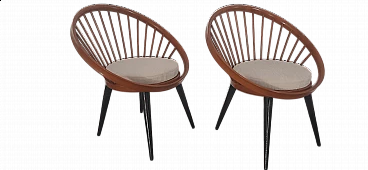 Pair of Circle Chairs armchair by Ekstrom for Ese Mobler AB, 1950s