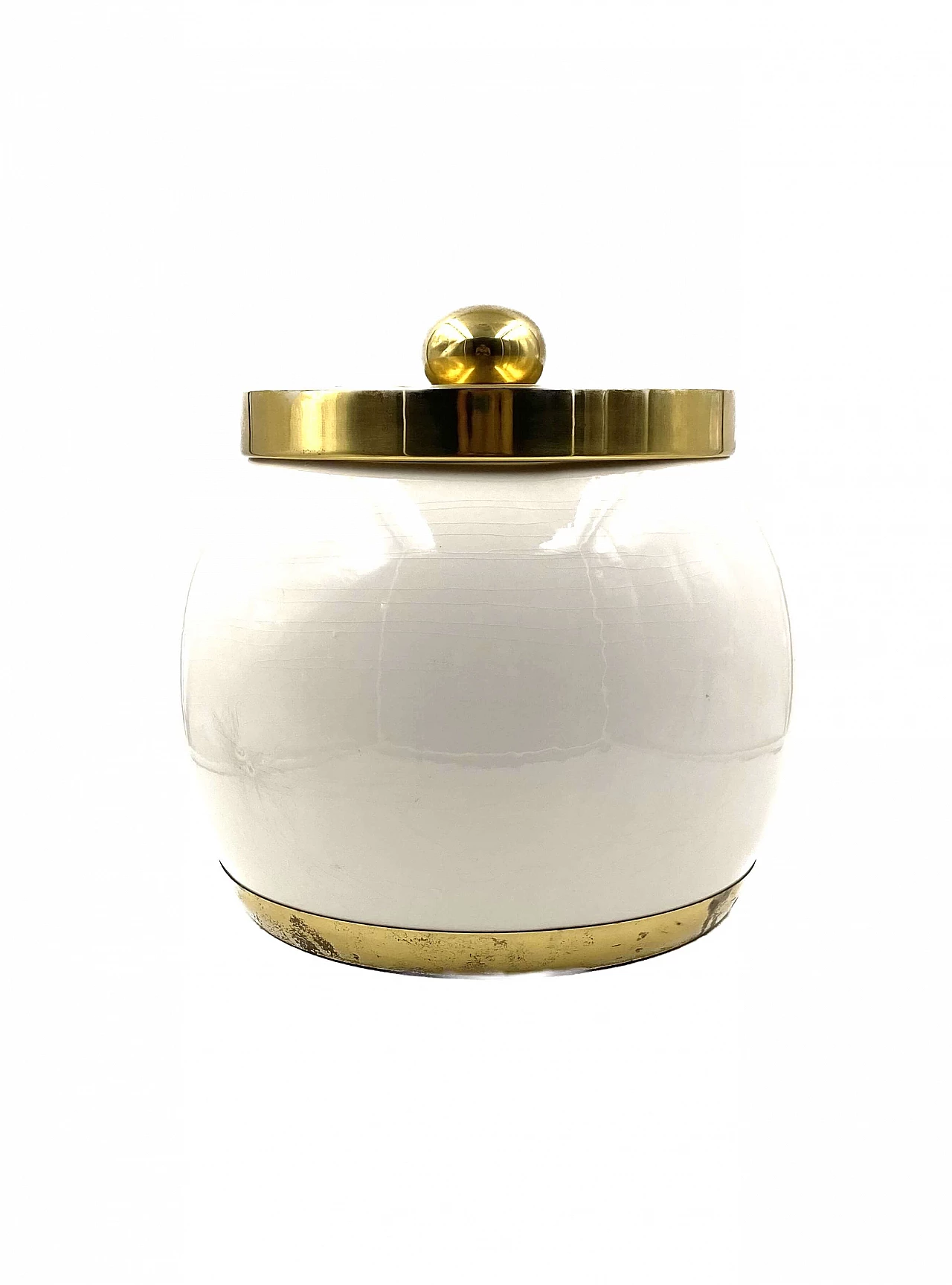 Hollywood Regency white ceramic container, 1970s 8