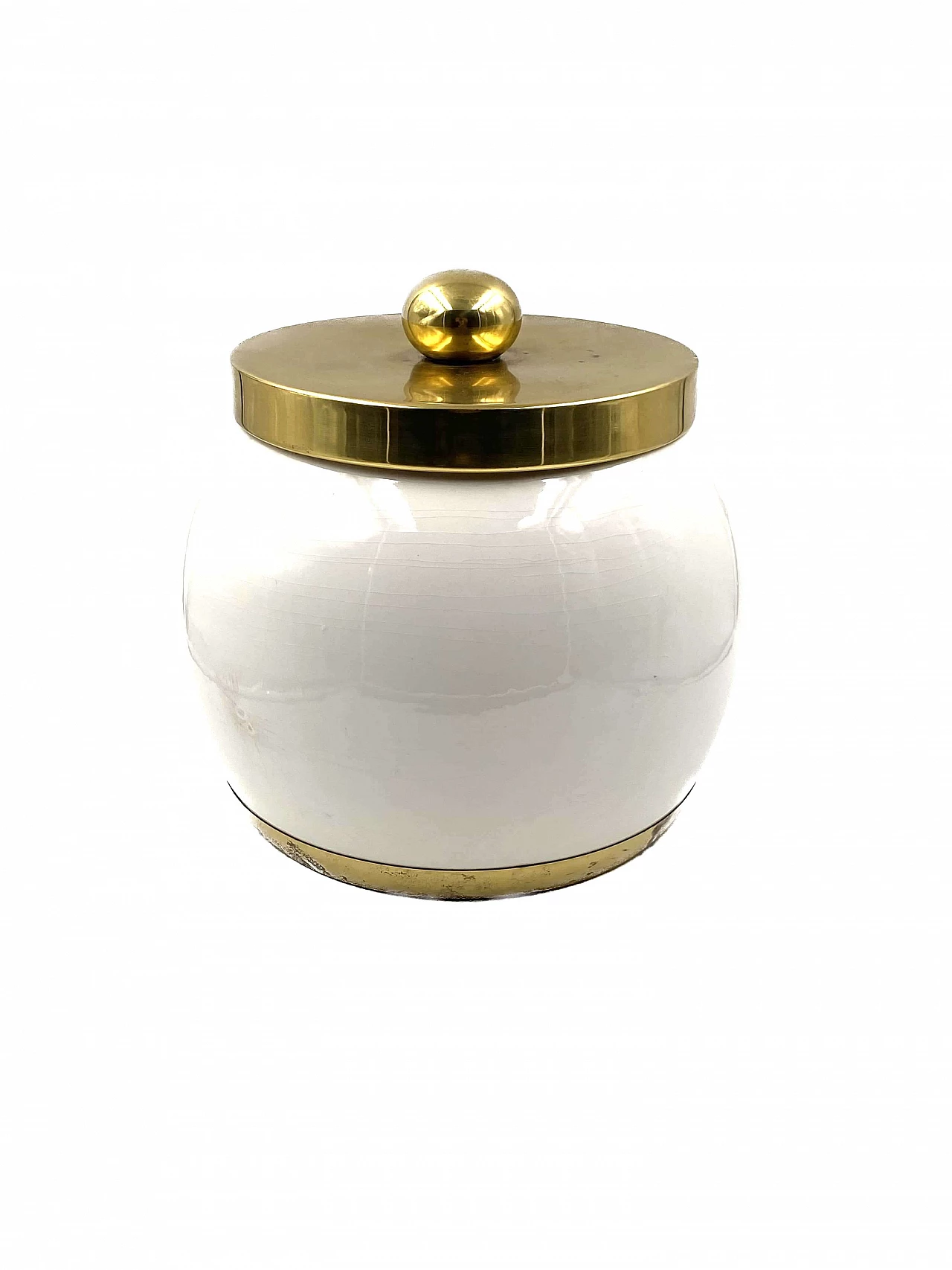 Hollywood Regency white ceramic container, 1970s 11