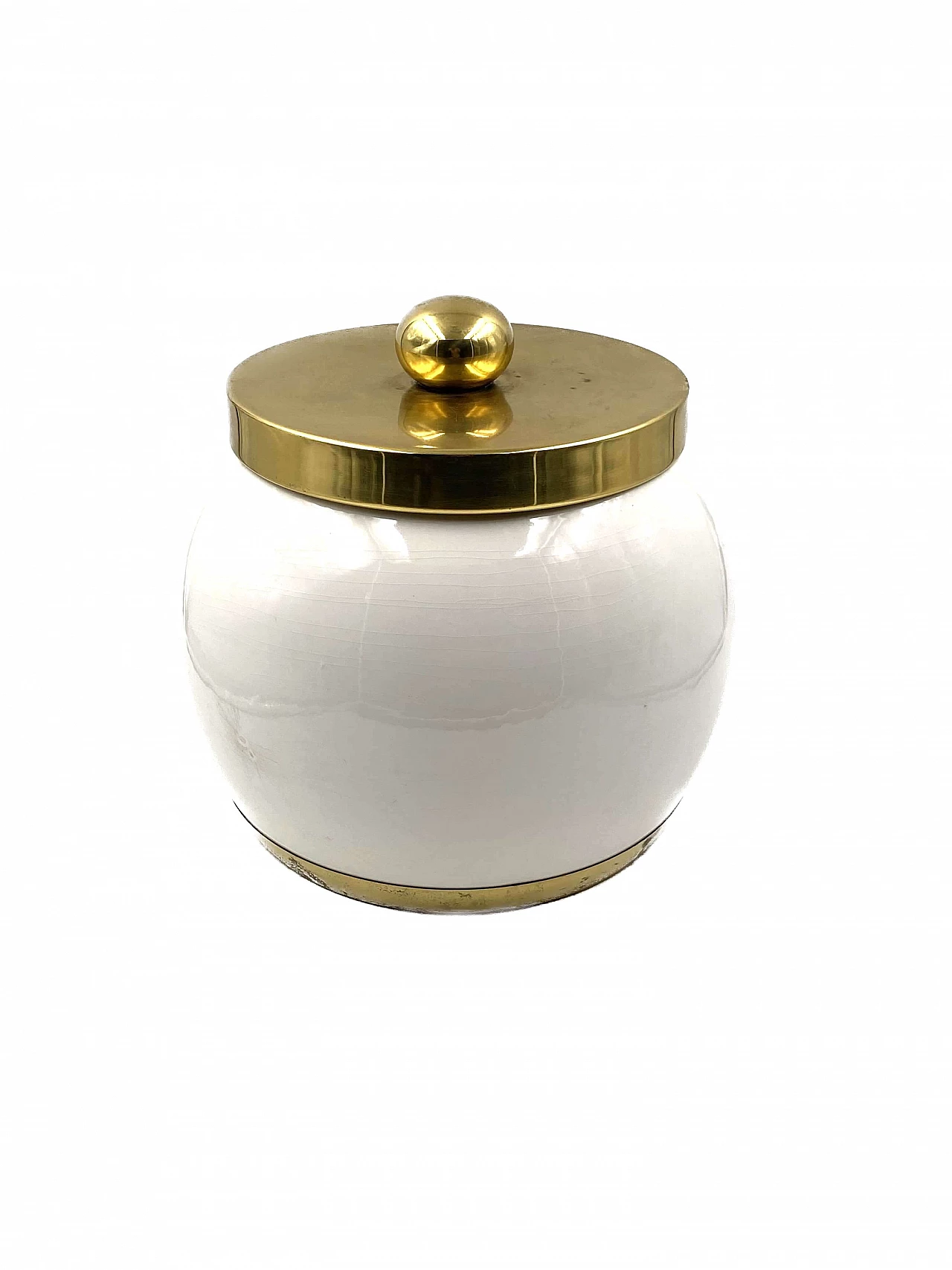 Hollywood Regency white ceramic container, 1970s 12