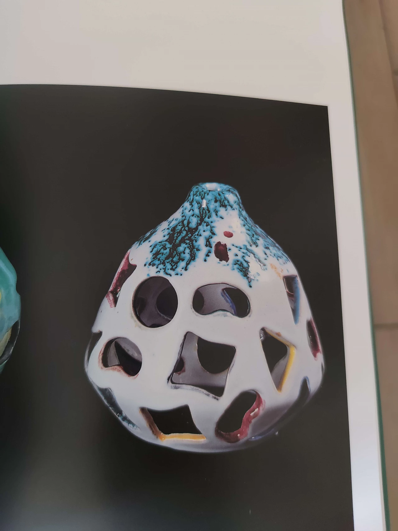 Three-light ceramic and metal chandelier by Ceramiche Pucci, 1960s 8