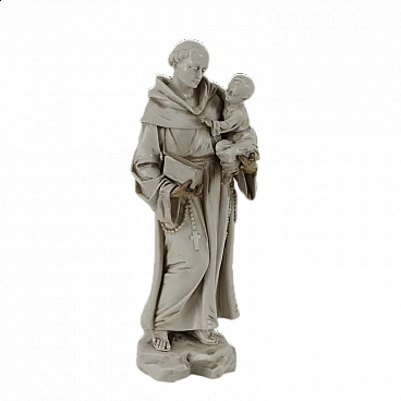 Capodimonte porcelain sculpture of Saint Anthony of Padua, mid-19th century