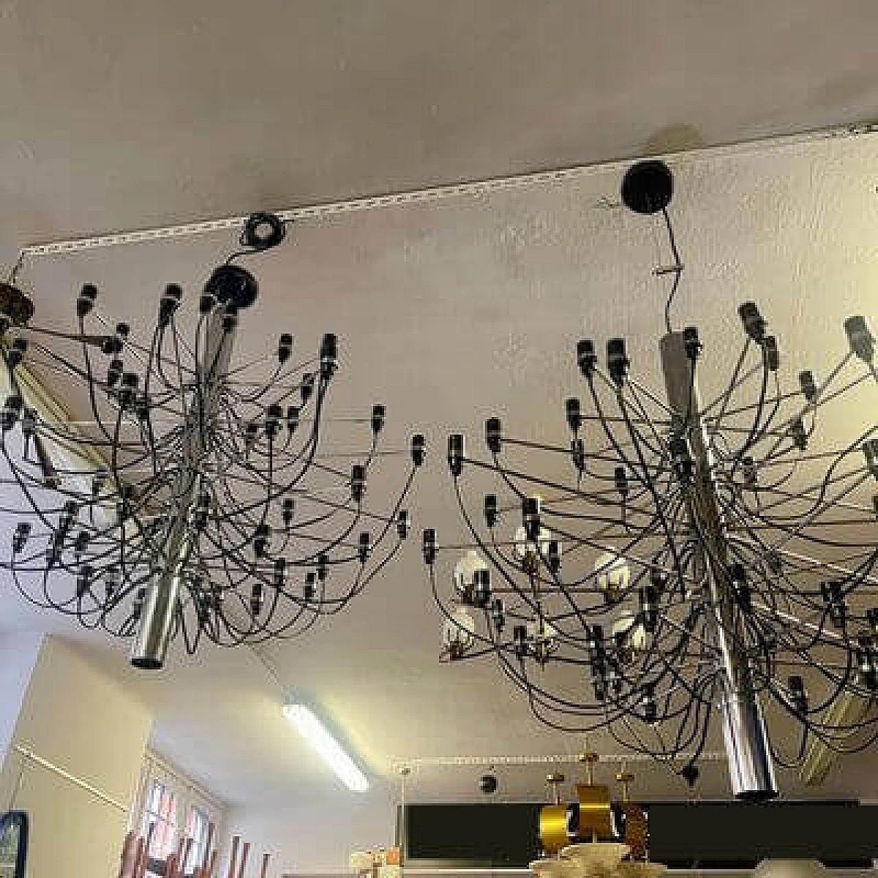 Fifty-bulb chandelier 2097 by Gino Sarfatti for Flos, 2000s 8
