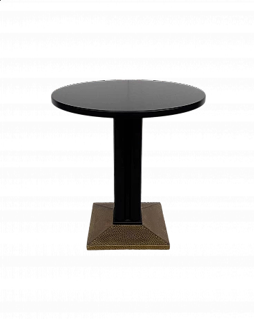 Wood and brass coffee table in the style of Josef Hoffmann for Thonet