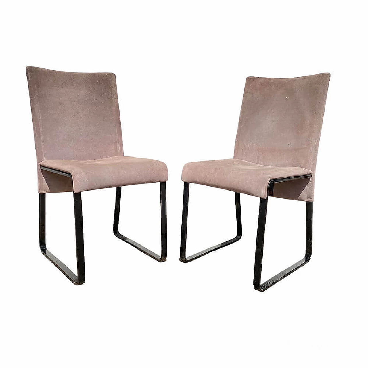 Pair of Ealing leather chairs by Giovanni Offredi for Saporiti, 1970s 3