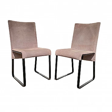 Pair of Ealing leather chairs by Giovanni Offredi for Saporiti, 1970s
