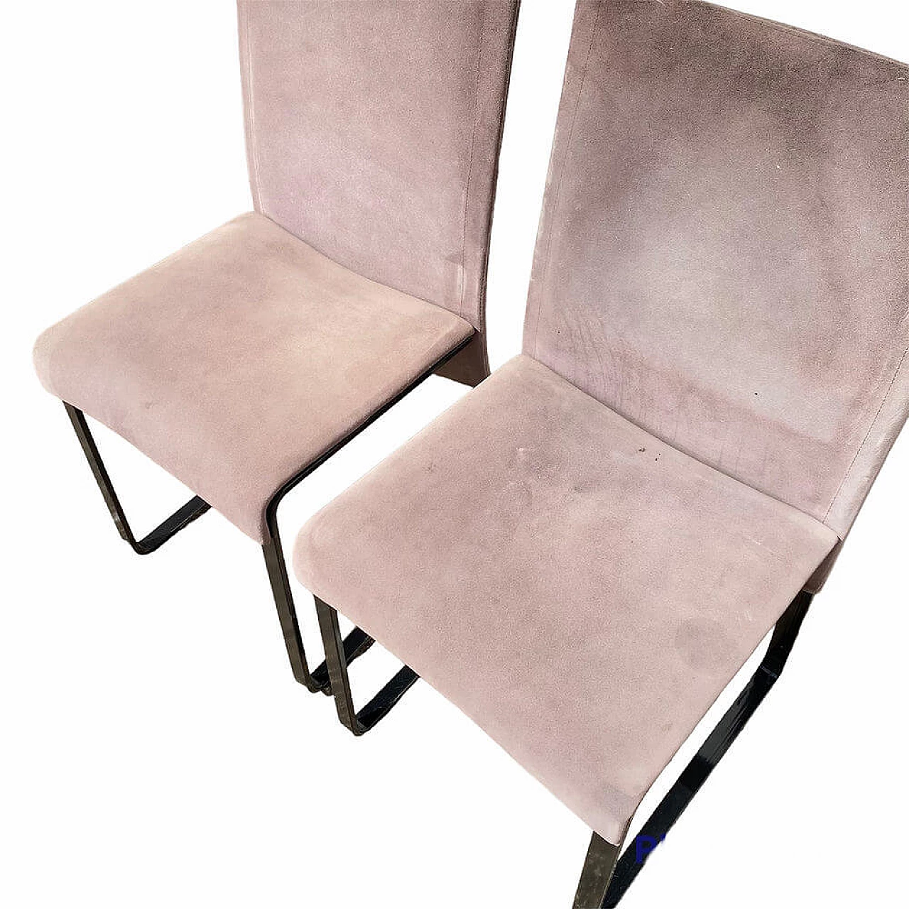 Pair of Ealing leather chairs by Giovanni Offredi for Saporiti, 1970s 5