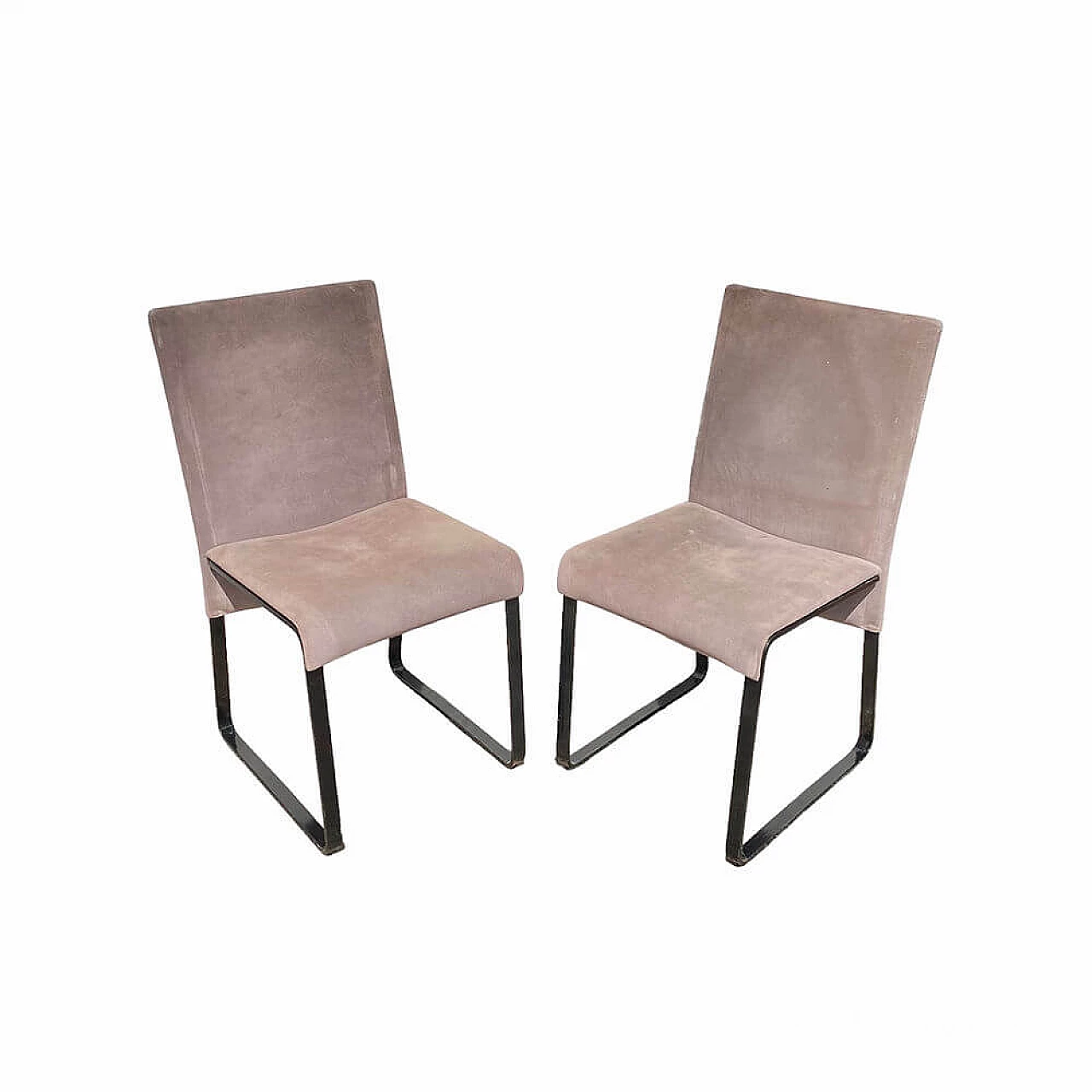 Pair of Ealing leather chairs by Giovanni Offredi for Saporiti, 1970s 7