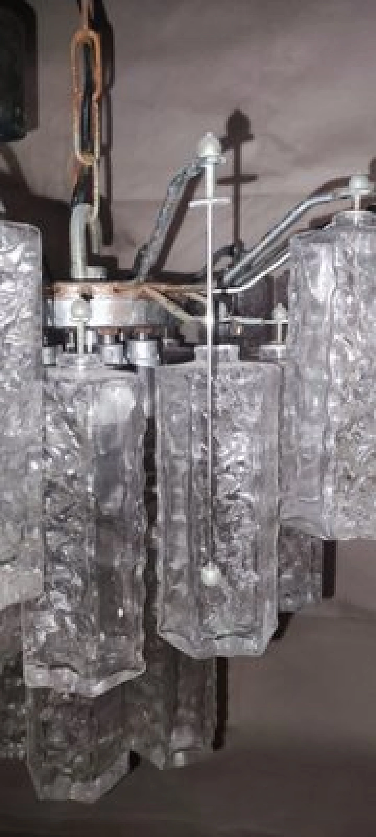 Faceted Murano glass chandelier, 1970s 4