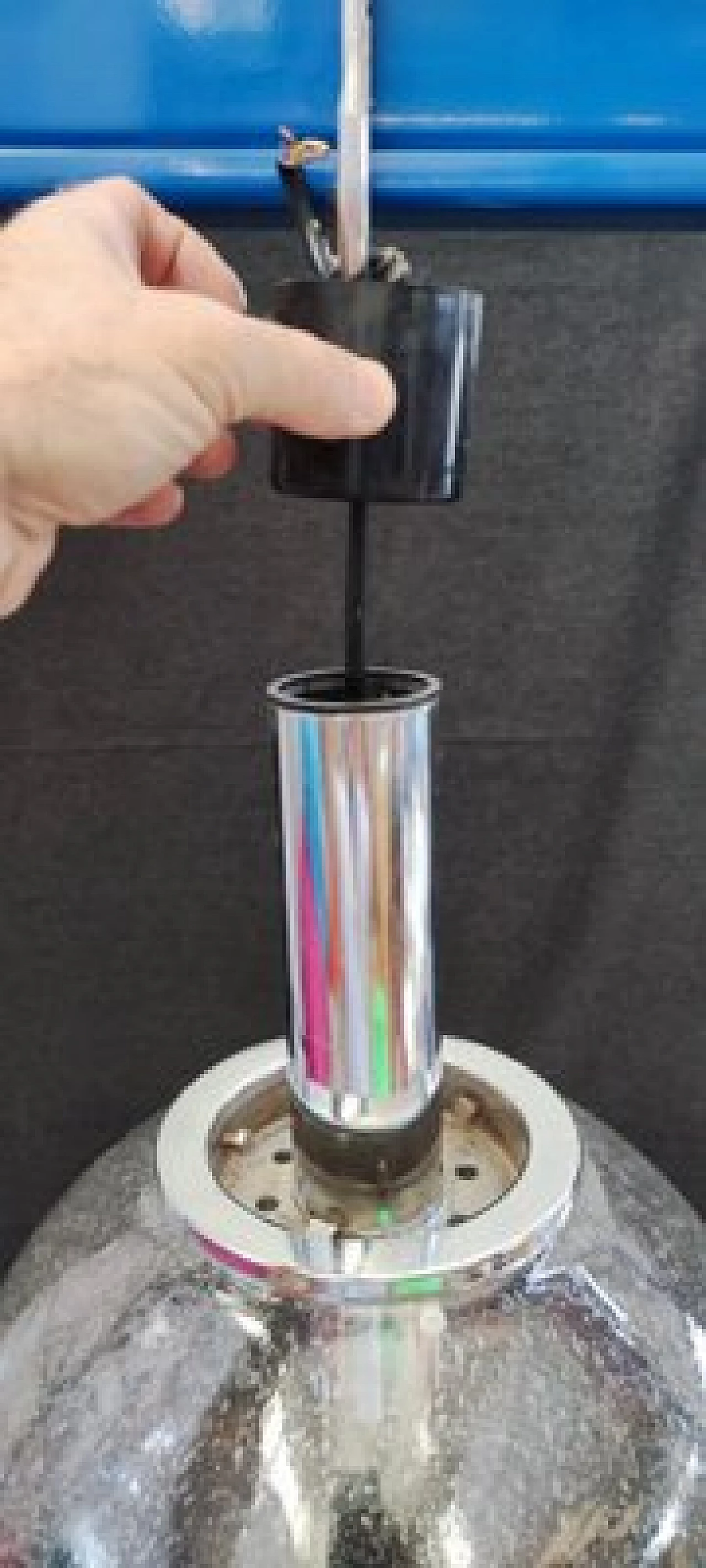 Round glass pendant lamp by Targetti Sankey, 1970s 5