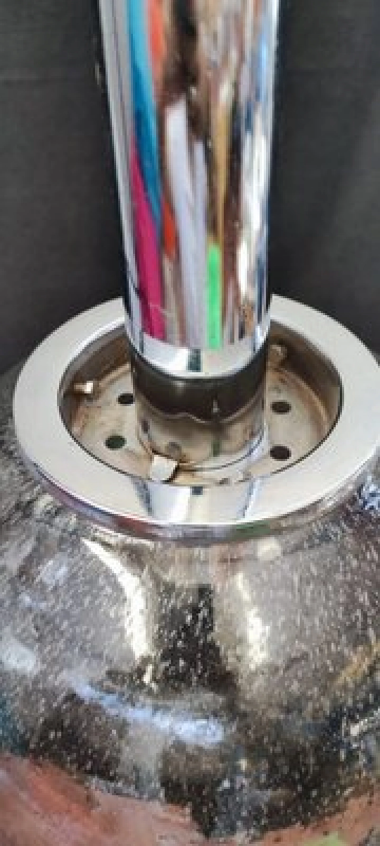 Round glass pendant lamp by Targetti Sankey, 1970s 11