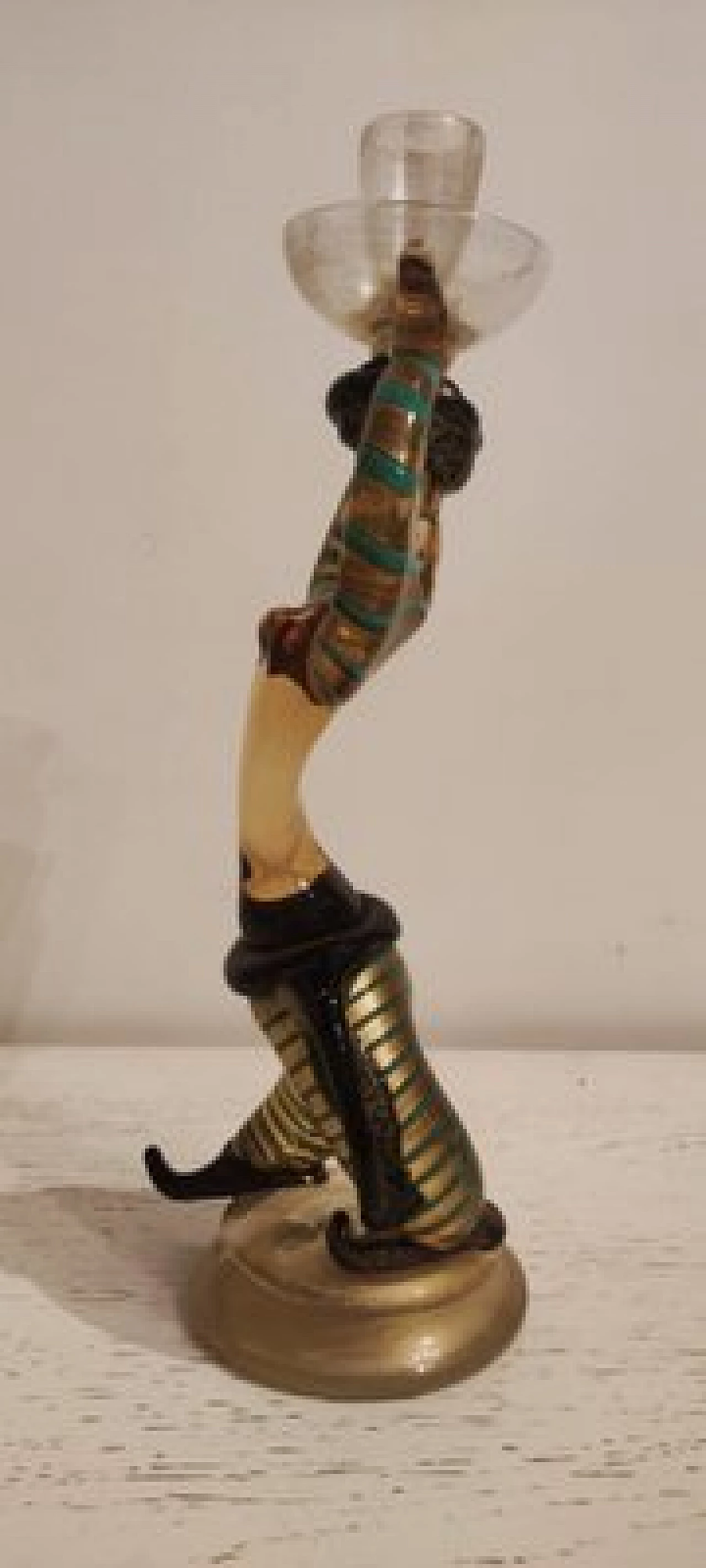 Odalisque candleholder in Murano glass, 1950s 4