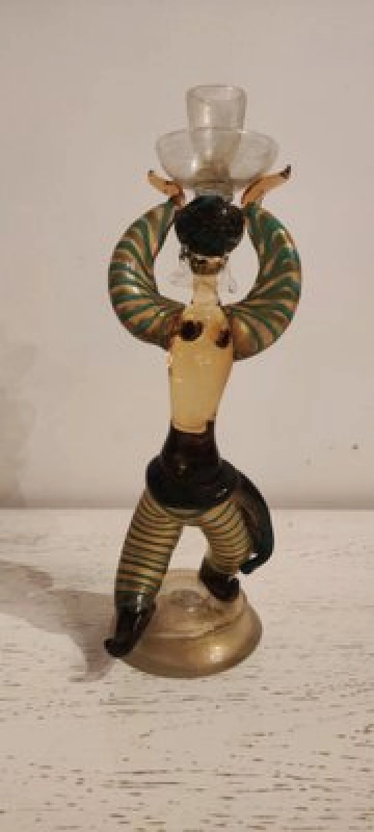 Odalisque candleholder in Murano glass, 1950s 5