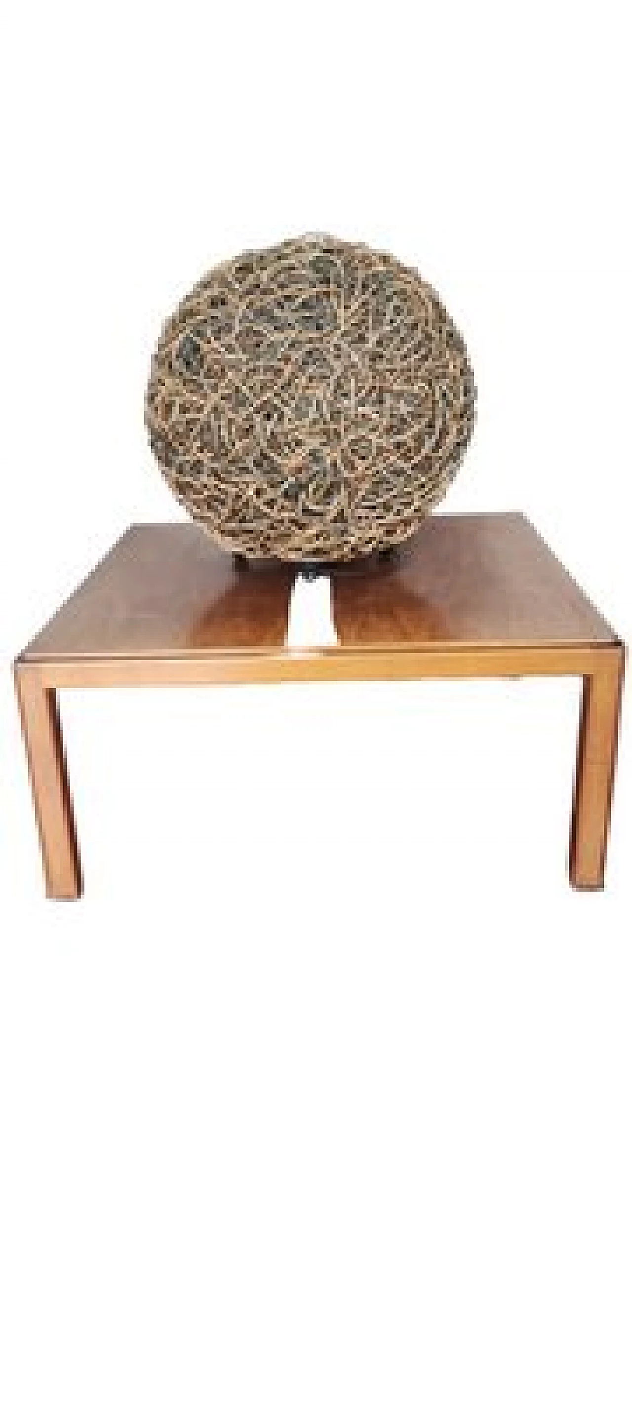 Wicker spherical table lamp on metal frame, 1980s 2