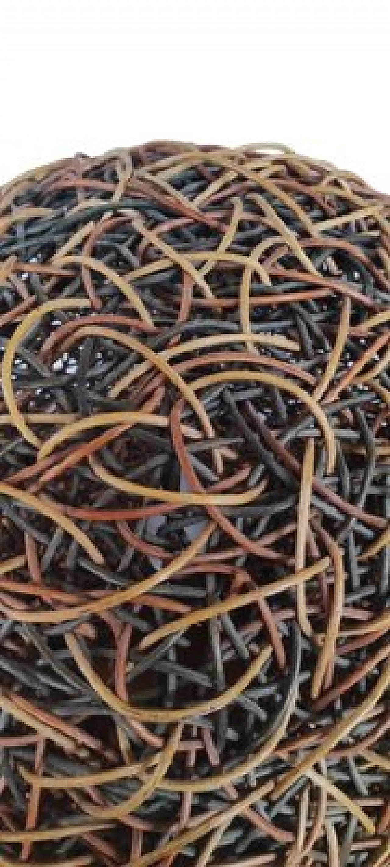 Wicker spherical table lamp on metal frame, 1980s 4