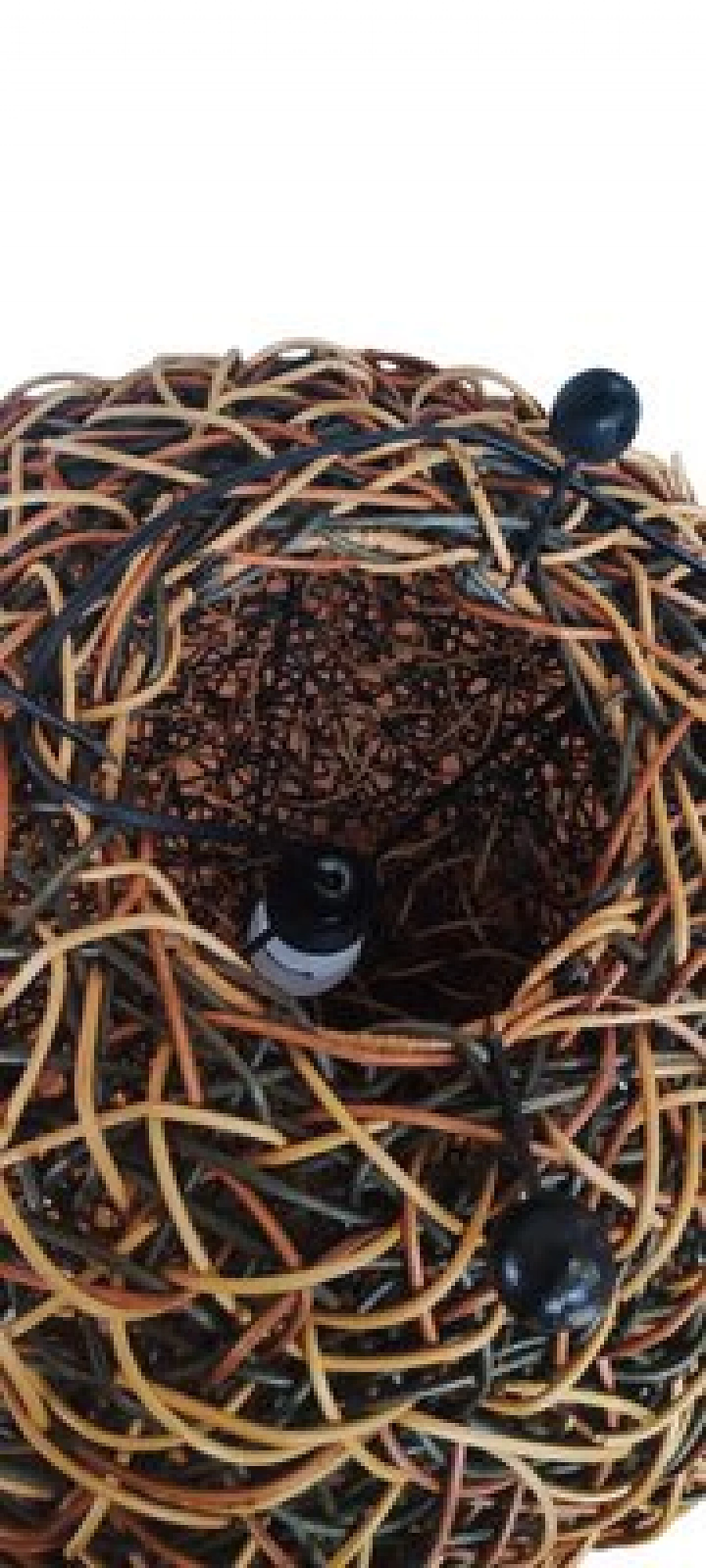 Wicker spherical table lamp on metal frame, 1980s 5