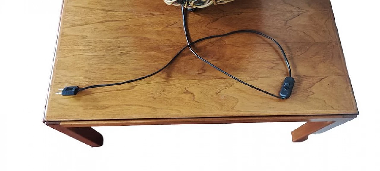 Wicker spherical table lamp on metal frame, 1980s 8