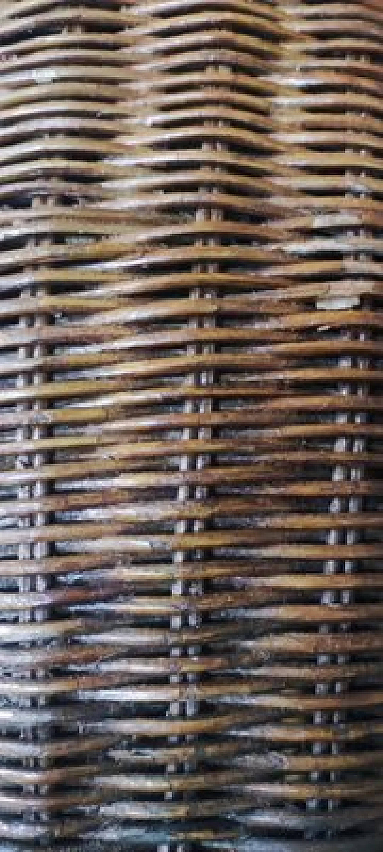 Pair of rattan chairs and coffee table, 1950s 15