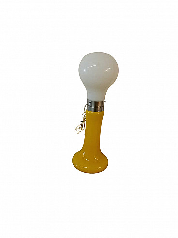 Yellow and white glass Birillo lamp by Carlo Nason for Mazzega, 1960s