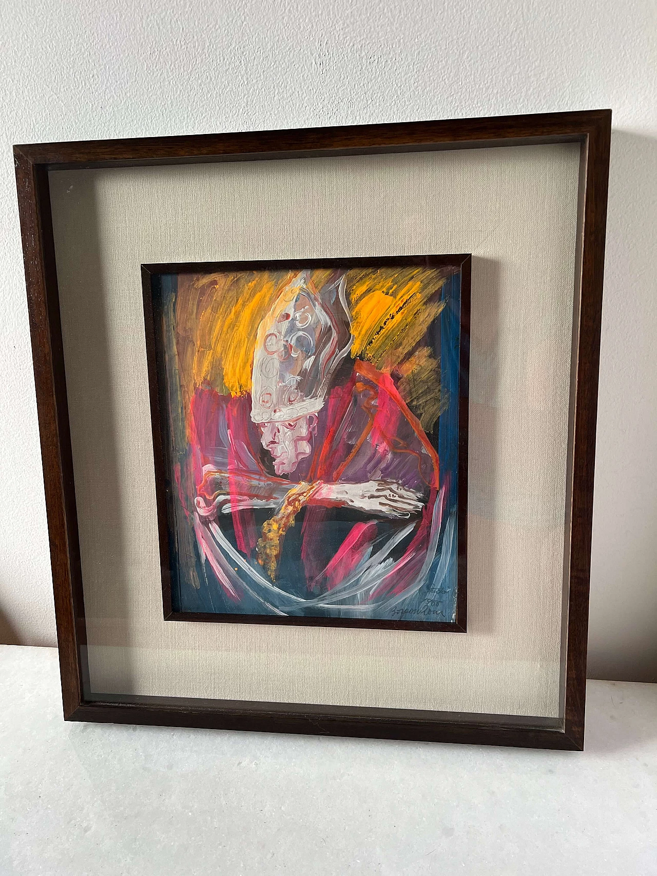 Aldo Borgonzoni, cardinale, dipinto a olio su tela, 1965 3