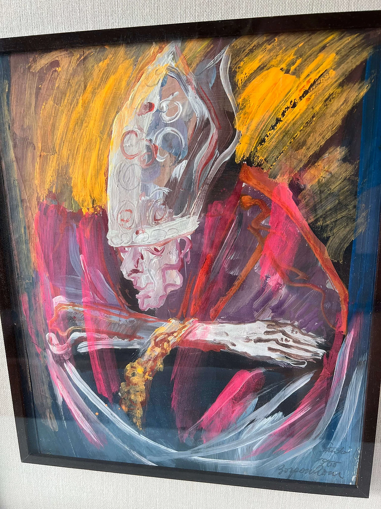 Aldo Borgonzoni, cardinale, dipinto a olio su tela, 1965 5