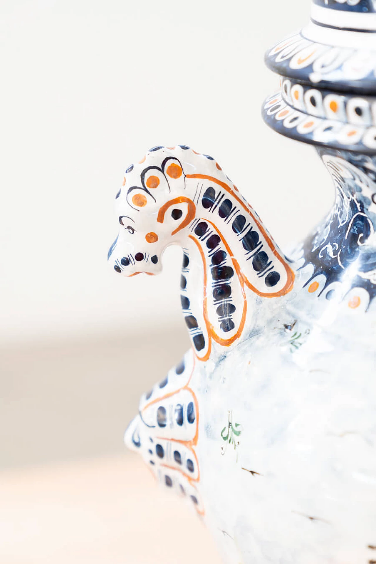 Vaso con coperchio in ceramica dipinta di Turi D'Albissola, anni '80 1383540