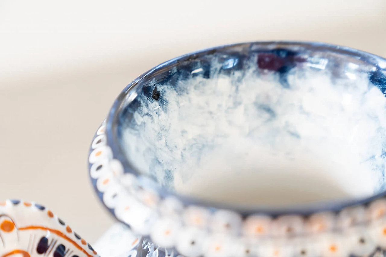 Vaso con coperchio in ceramica dipinta di Turi D'Albissola, anni '80 1383544