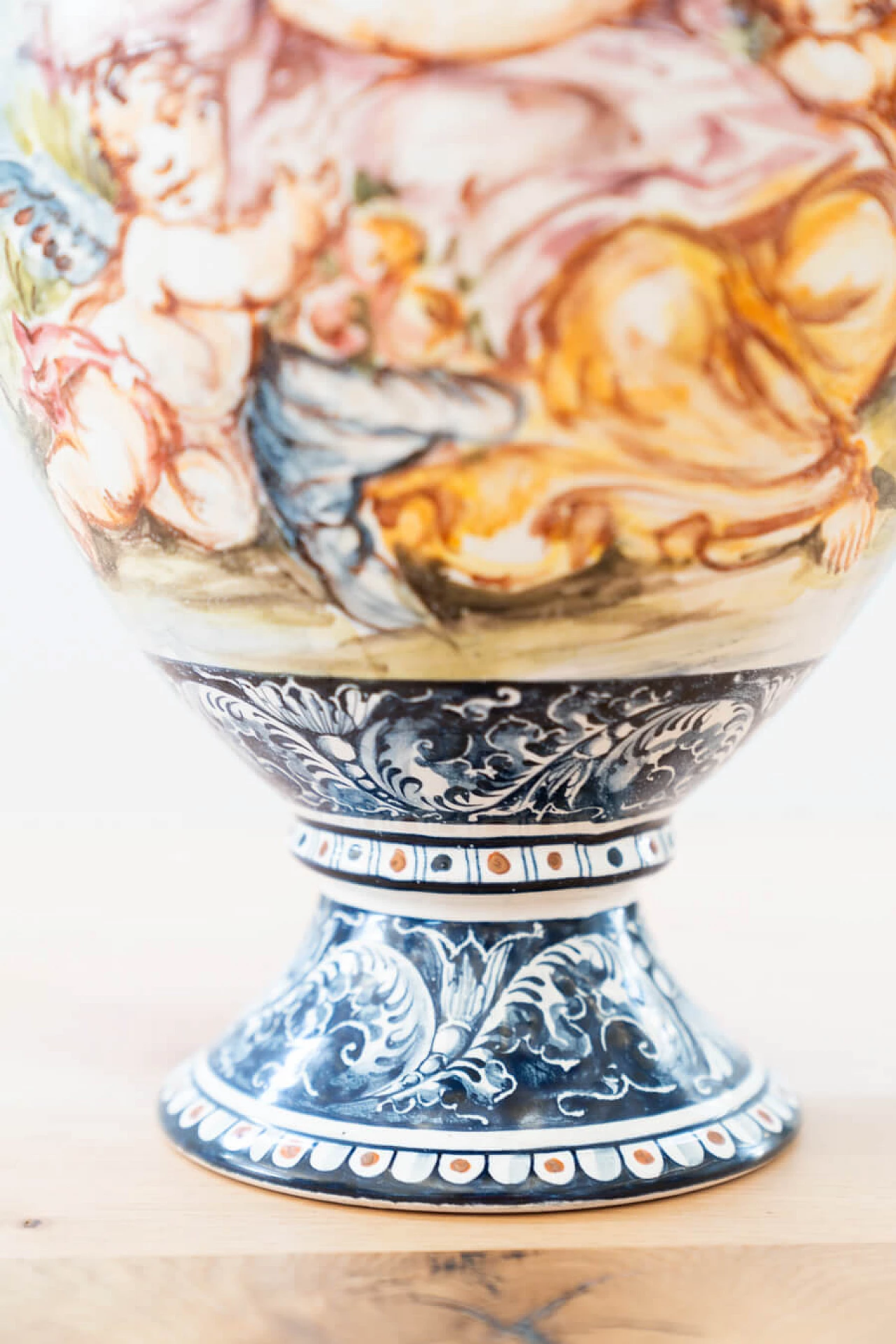 Vaso con coperchio in ceramica dipinta di Turi D'Albissola, anni '80 1383546