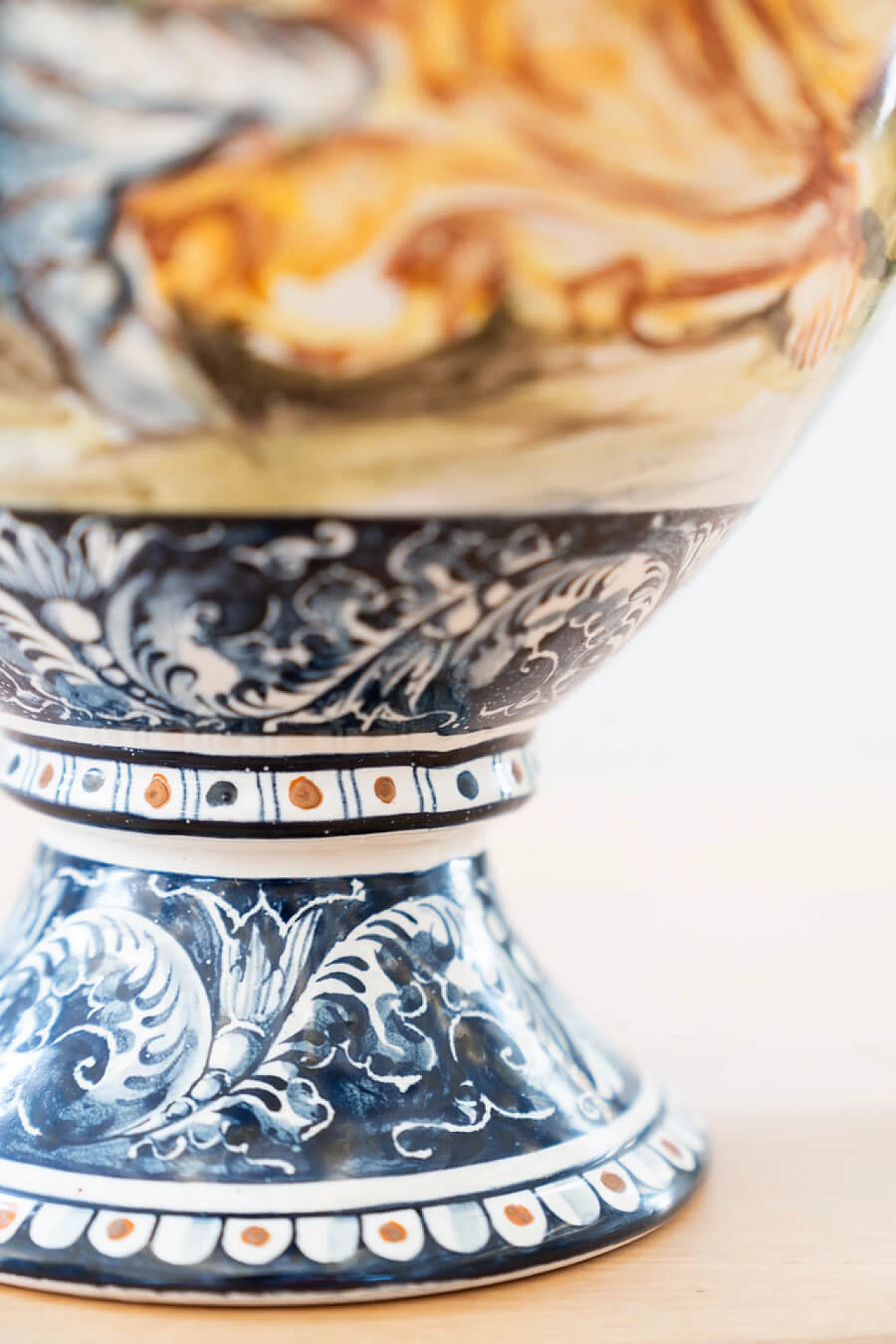 Vaso con coperchio in ceramica dipinta di Turi D'Albissola, anni '80 1383547